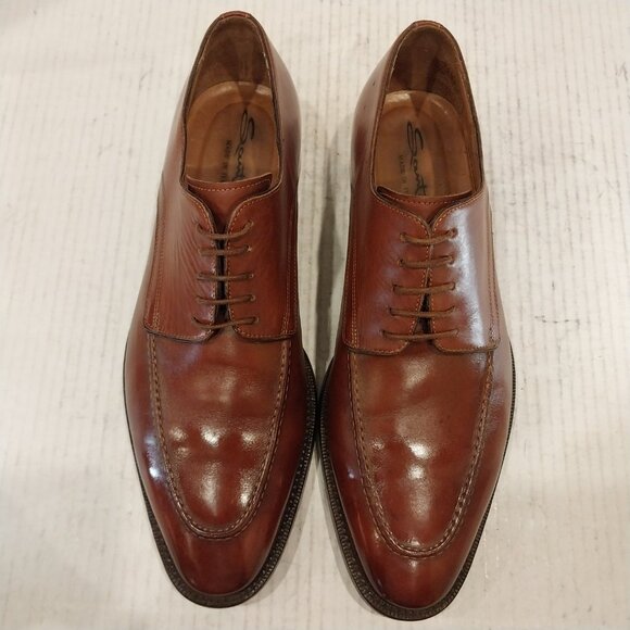 SANTONI men\'s size 8.5 D brown Derby. main image 4